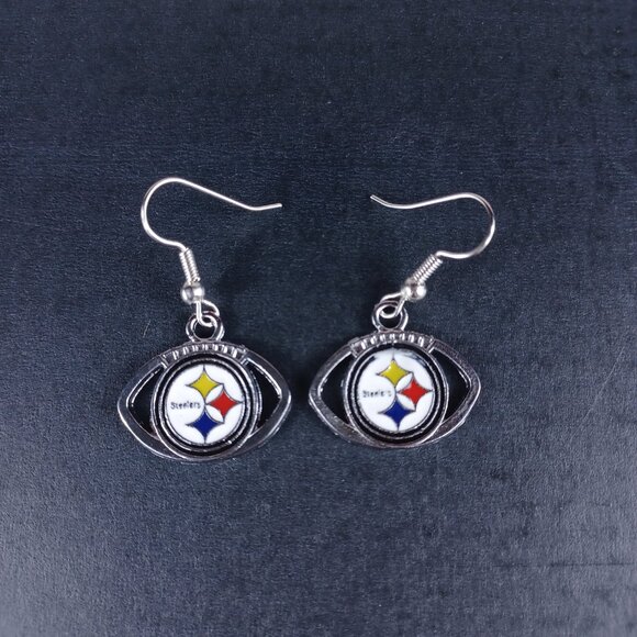 Pittsburgh Steelers NFL Charm Bracelet and Earrings Football Fan Jewelry Set - Picture 4 of 7